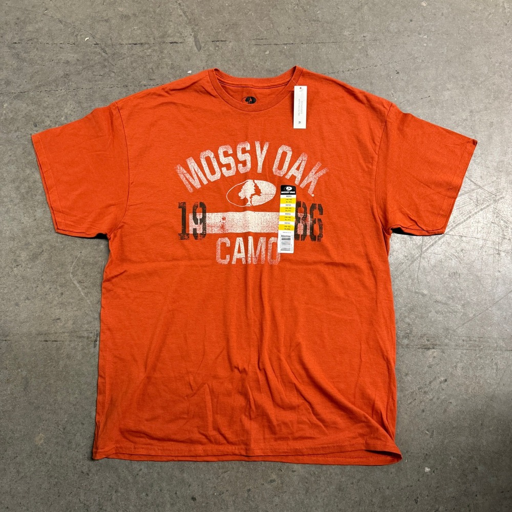 Mossy Oak Mens Graphic T-Shirt XL‎ Sedona Orange 1986 Camo Cotton Tee New